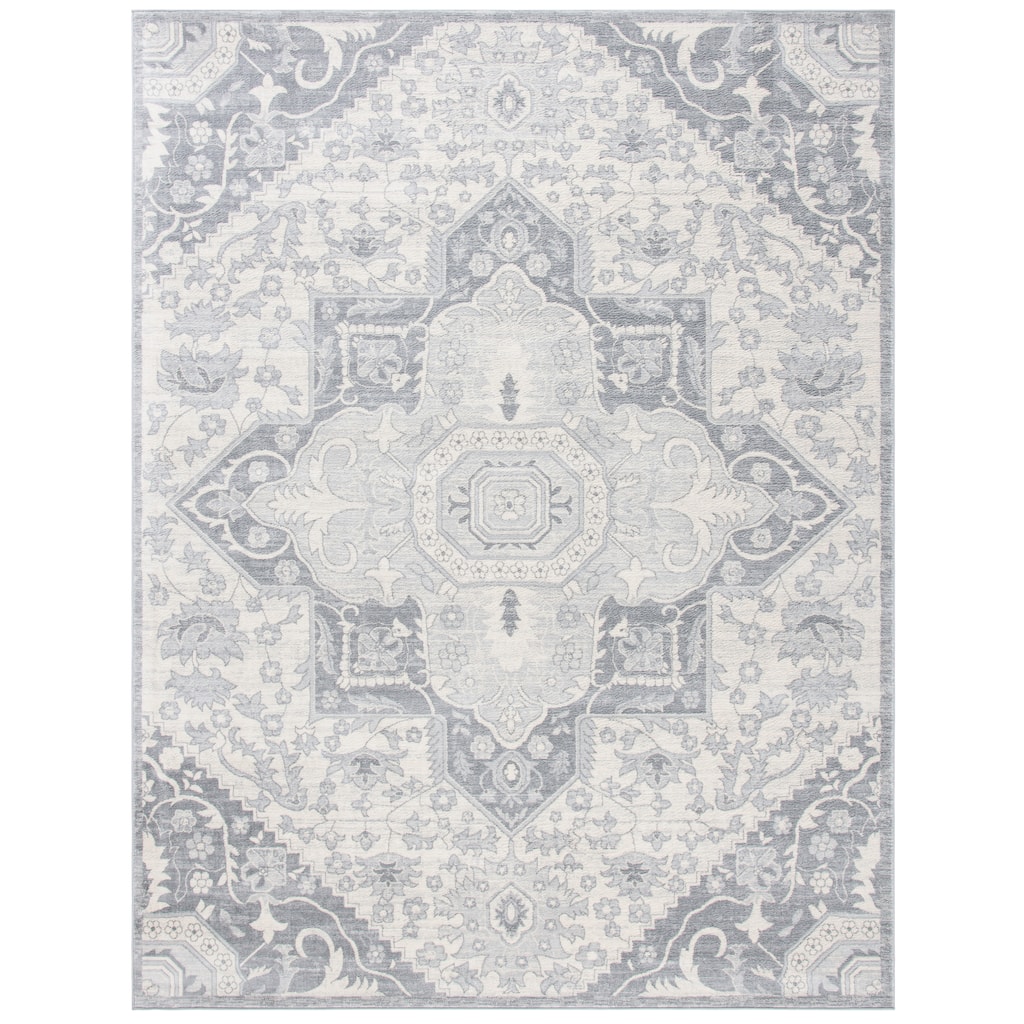 SAFAVIEH Brentwood Whitney Traditional Oriental Rug - Grey/Cream - 5' 3" x 7' 6"