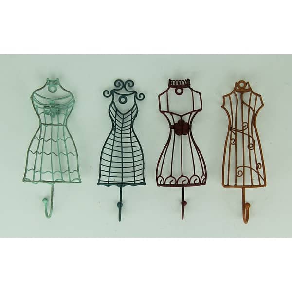 Shop Colorful Metal Vintage Dress Form Decorative Wall Hook Set Of