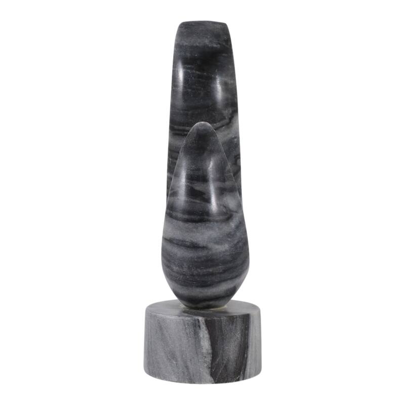 Marble Decorative Object Curved Hook-Inspired Statue - 12" Gray - 12.0"