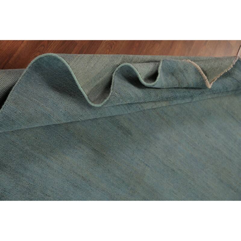 Aqua Blue Modern Gabbeh Oriental Area Rug Handmade Wool Carpet - 6'7" x 9'6"