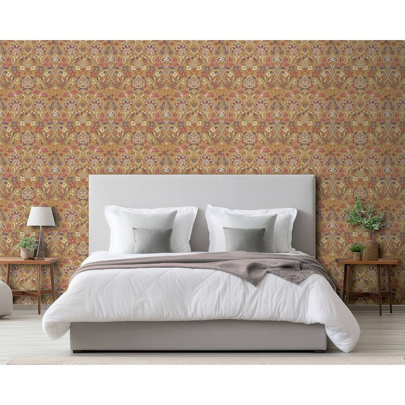 Arthouse Birdy Yellow Nuthatch Floral Wallpaper