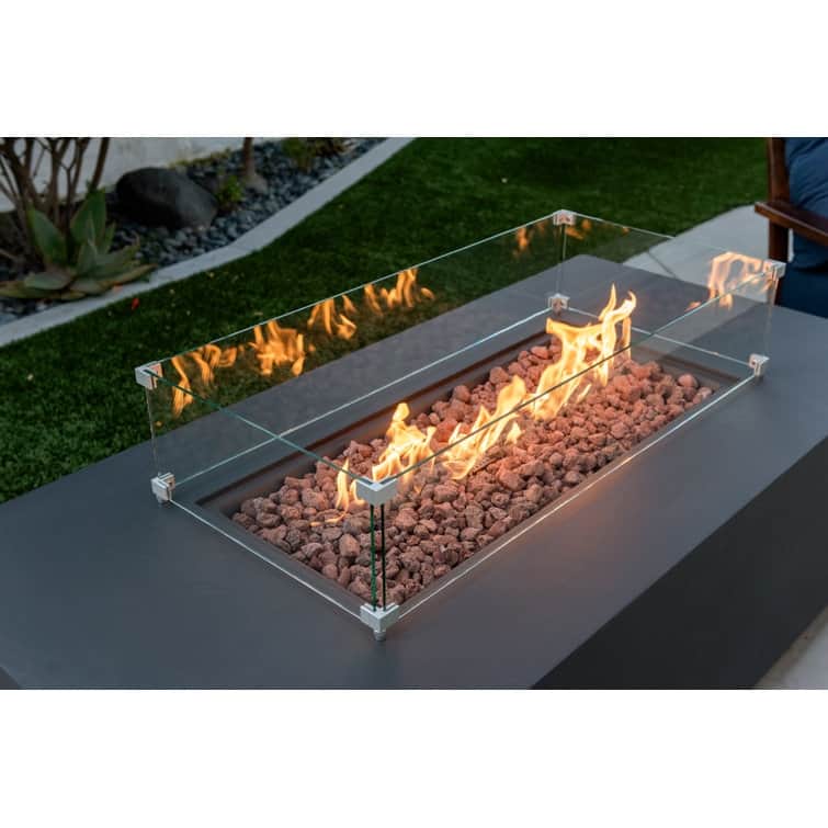Sedona 66" Fire Pit Table w/ Hidden Propane Tank Drawer Bundle