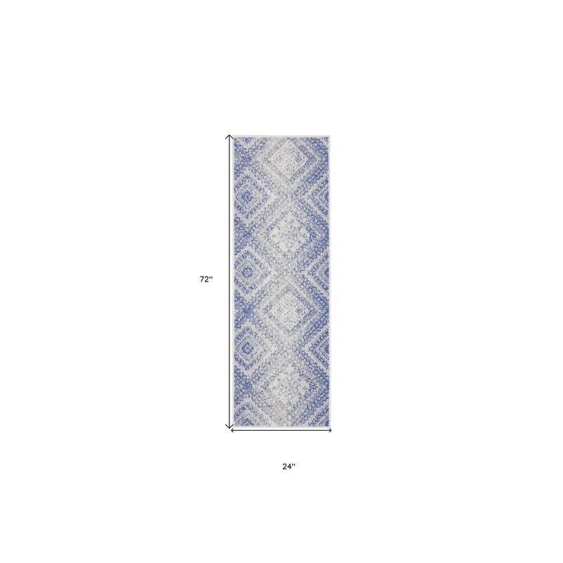 Fiwu Power Loomed Distressed Geometric Abstract Modern Stain Resistant Area Rug By HomeRoots - 72' X '24' X '0.39