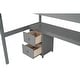preview thumbnail 11 of 17, Gray Twin Size Solid Wood Loft Bed with Built-in Desk and Double Storage Drawers