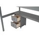 preview thumbnail 8 of 8, Twin Size Wood Loft Bed wBuilt-in Desk, Double Storage Drawers,Grey