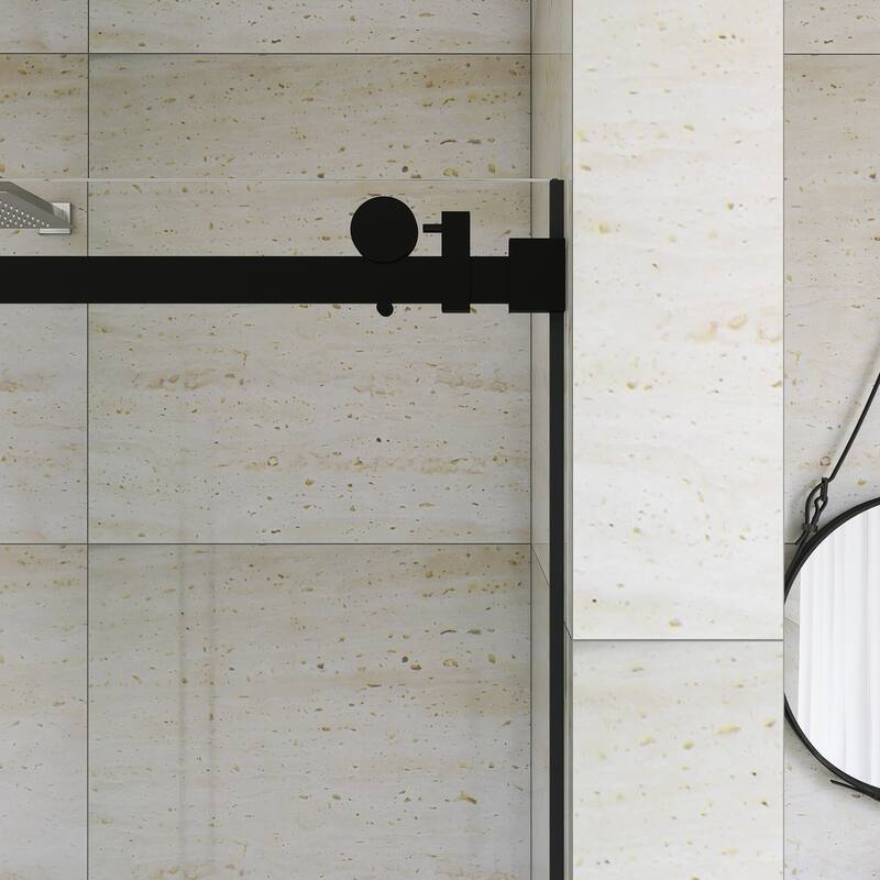 60" x 76" Sliding Frameless Shower Door - 60'' x 0.38'' x 76''