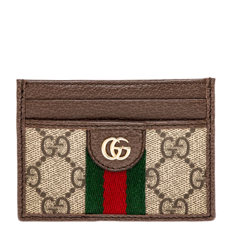 Gucci Ophidia Card Case - Beige and Brown
