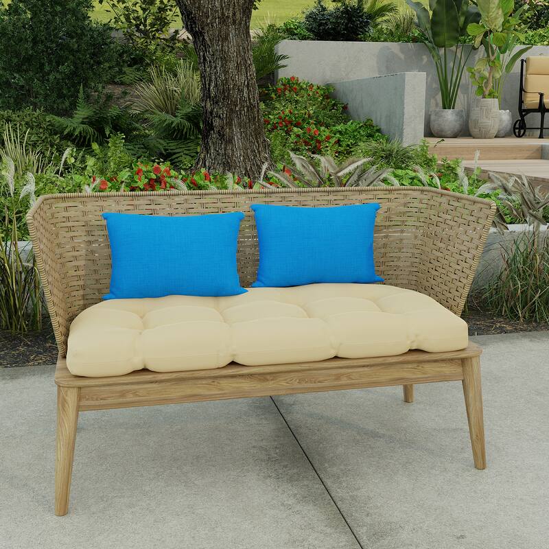 18" x 12" Outdoor Lumbar Throw Pillow - Set of 2 - 12'' L x 18'' W x 4'' H - Celosia Princess