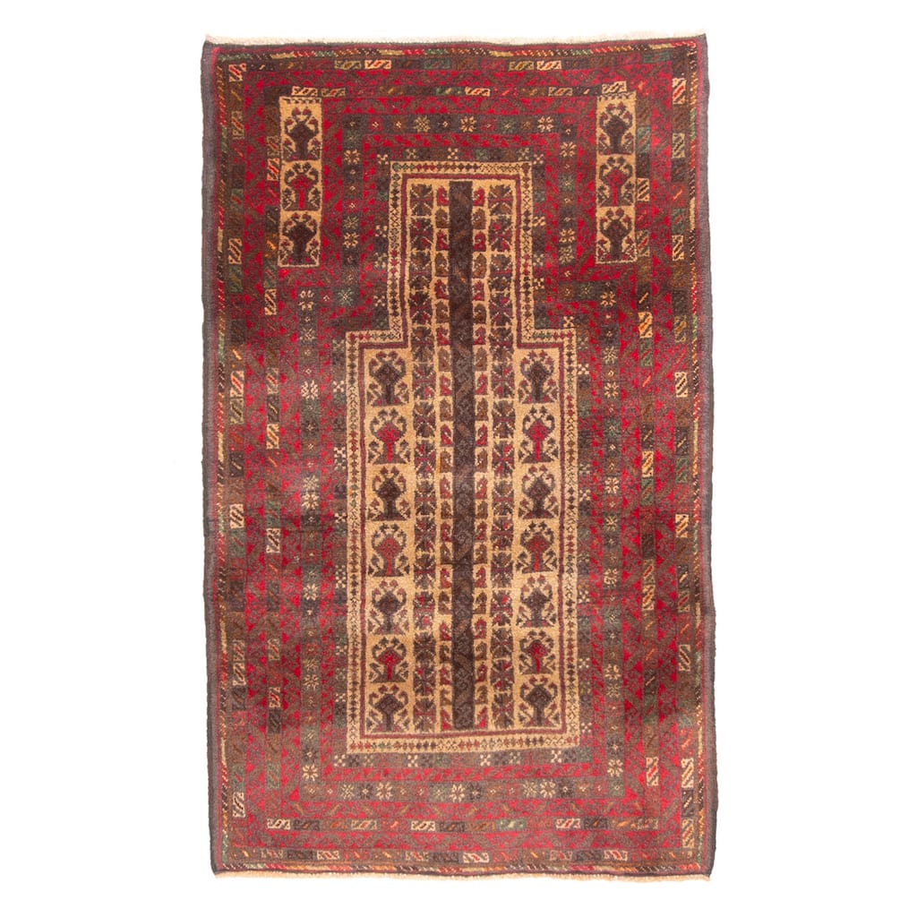 ECARPETGALLERY Hand-knotted Teimani Brown Wool Rug - 2'11 x 4'8