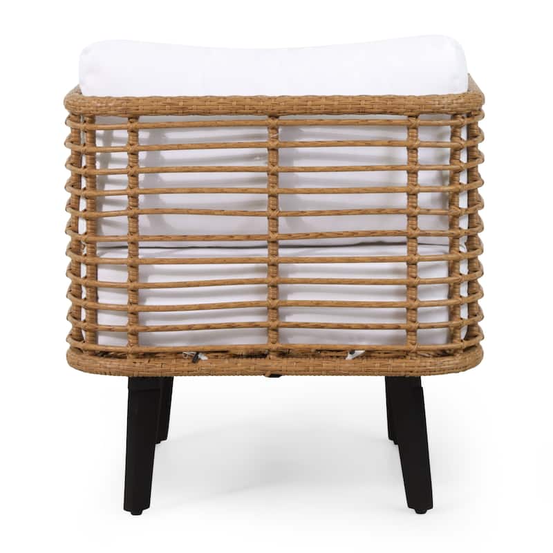 Nic Outdoor Cushioned Wicker Club Chair by Christopher Knight Home - 26.00" L x 28.00" W x 29.50" H