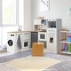 preview thumbnail 6 of 7, 2-Pieces White-Natural Wooden Kitchen Playset with Pull-out Drawer and Cabinets - 31" x 11.5" x 32" (L x W x H)