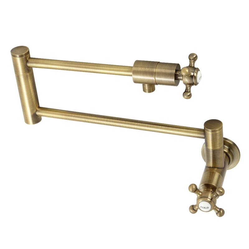 Kingston Brass Metropolitan Wall Mount Pot Filler - Antique Brass