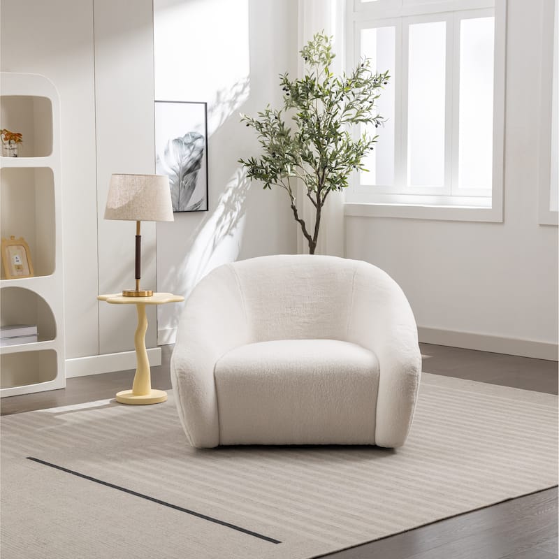 Roundhill Furniture Luzern Modern Upholstered Accent Chair, 360-Swivel
