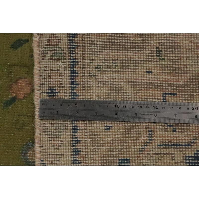 Hand Knotted Oriental 100% Wool Carpet Traditional Medallion Green Tabriz Area Rug - 12' 6'' X 9' 7''
