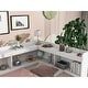 preview thumbnail 10 of 43, Wood Platform Bed with L-shaped Bookcases and Drawers