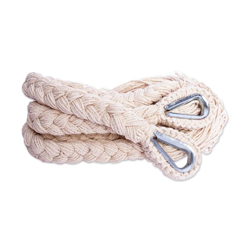 Novica Handmade Ivory Cascade Cotton Rope Hammock (Triple)