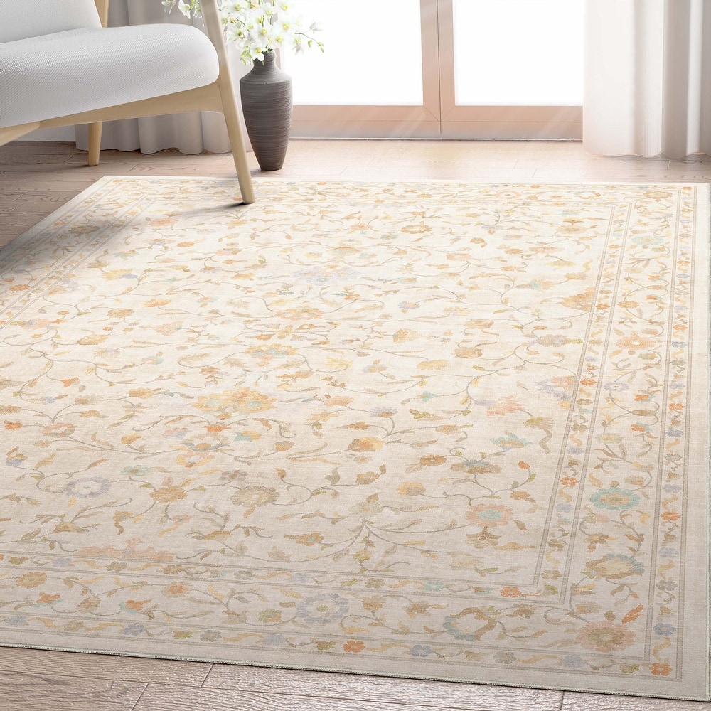 Well Woven Apollo Serapi Yazd Traditioal Floral Flat-Weave Area Rug