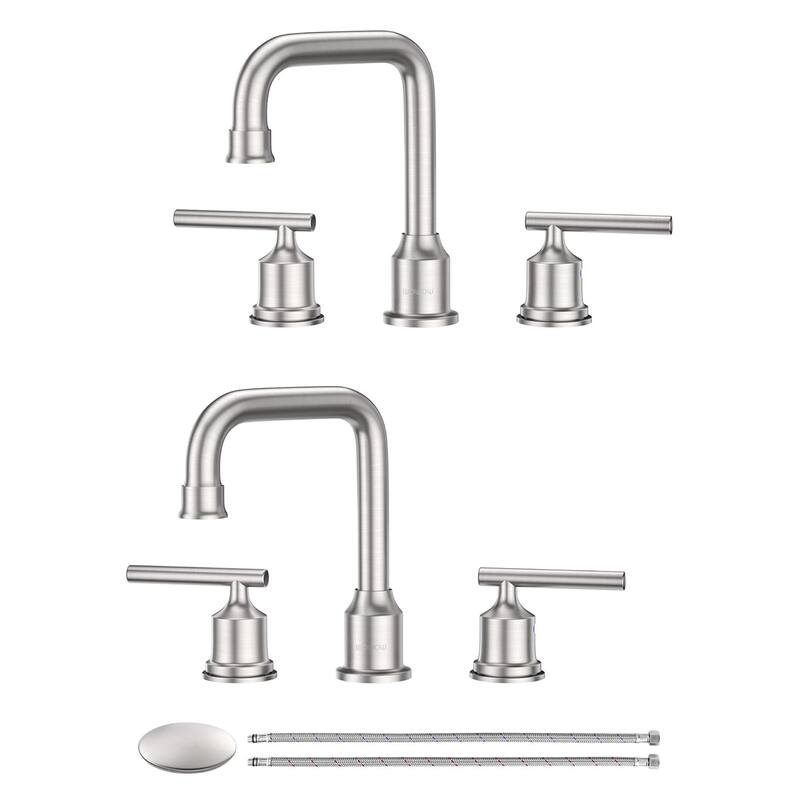 WOWOW Double Handle 8 in. Widespread Bathroom Sink Faucet