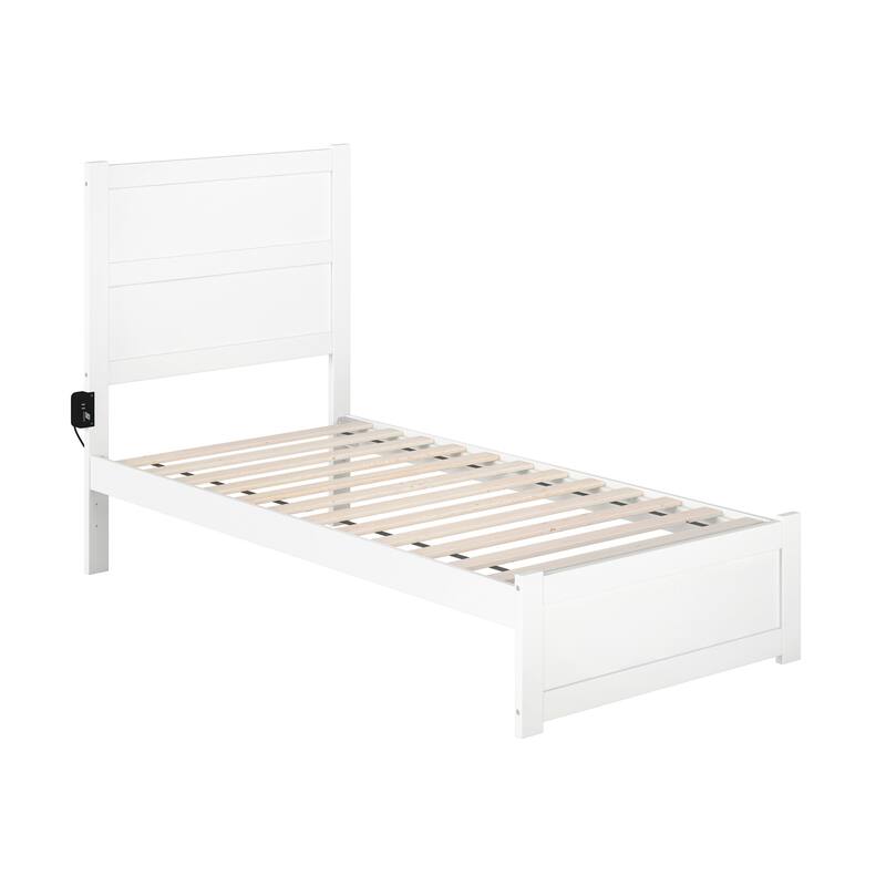 NoHo Twin Bed with Footboard in White