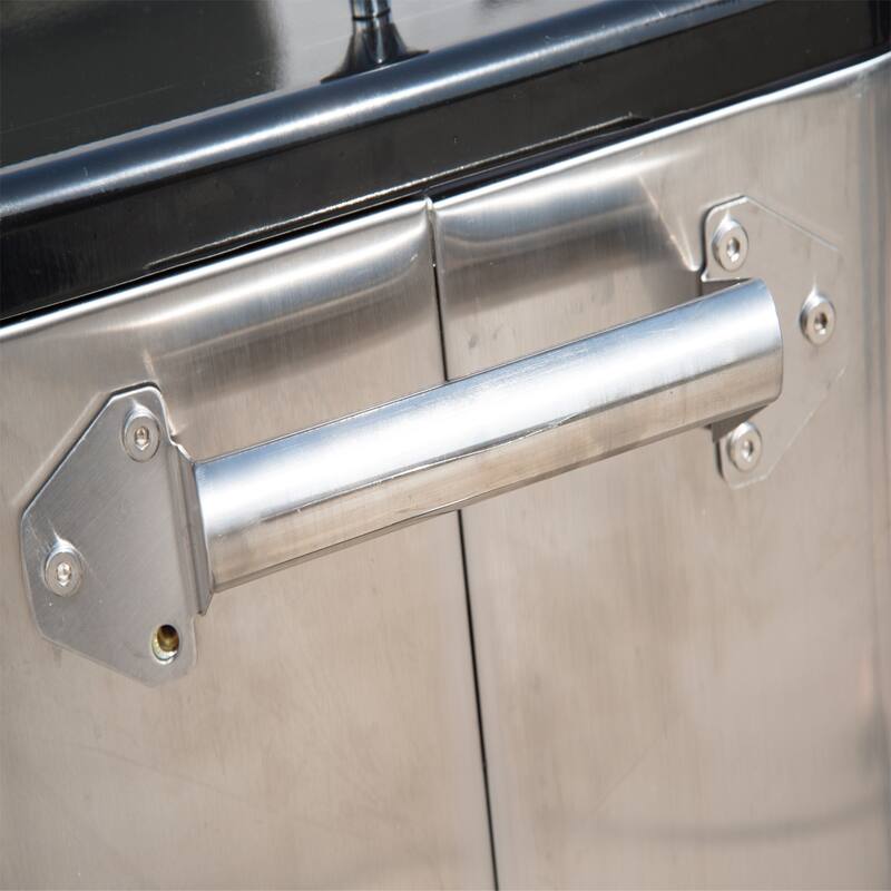 Outsunny 80 QuartRolling Portable Stainless Steel Cooler Cart