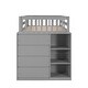 preview thumbnail 8 of 7, Gray Pine Wood Bunk Bed with 4 Drawers, 3 Shelves, and Built-in Ladder