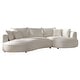 preview thumbnail 7 of 59, Contempory Curved L-Shaped Sectional Sofa with Chaise – Extra Wide White Upholstered Luxury Lounge