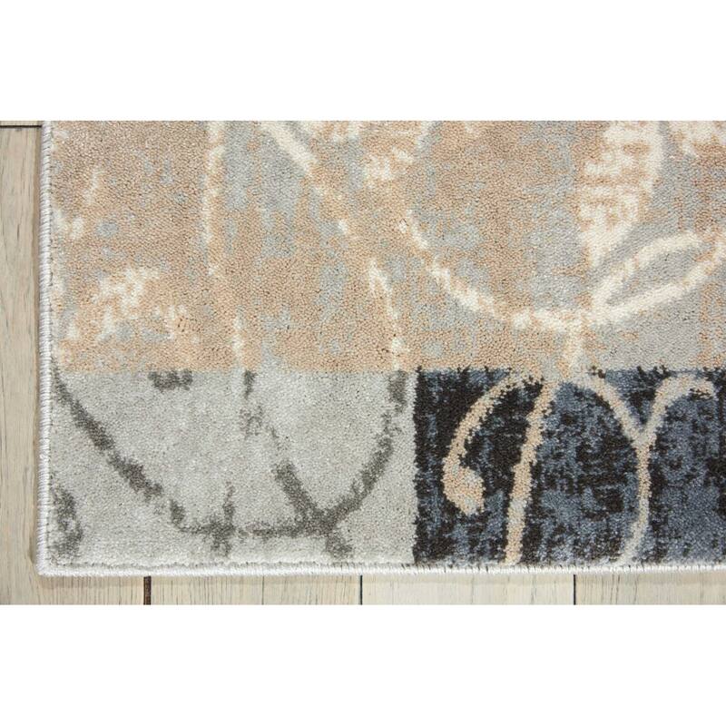 Gesuy Power Loomed Abstract Floral Non Skid Stain Resistant Area Rug By HomeRoots - 90' X '26' X '0.5