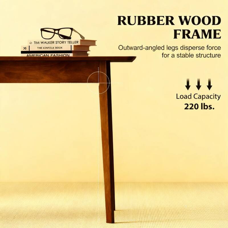 GDFStudio - Oliver Mid-Century Modern Rectangular Dining Table(Only table) - Rectangle