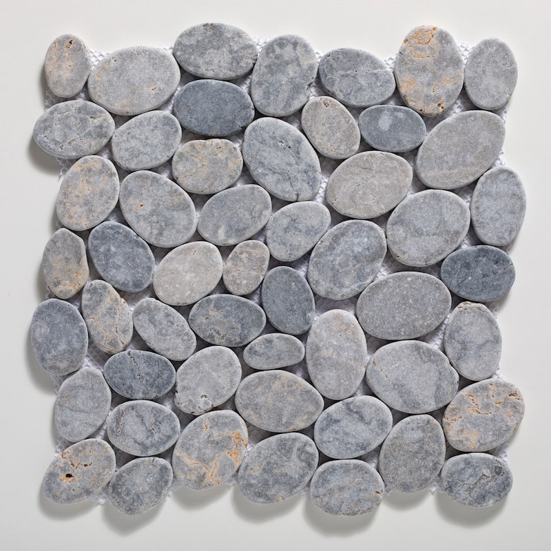 Coin Marble 11 in. x 11 in. Marble Mesh-Mounted Mosaic Wall and Floor Tile