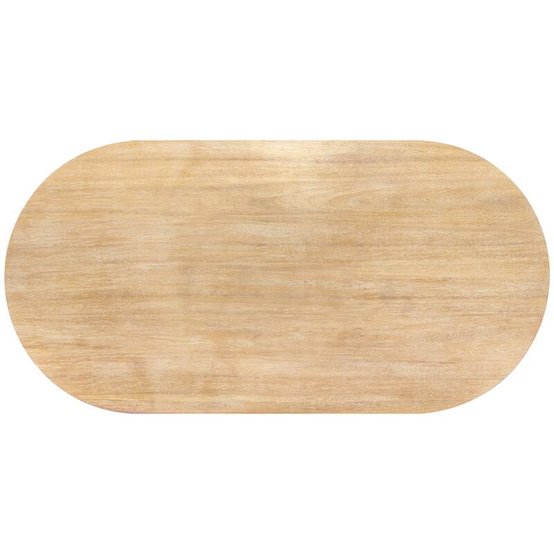 Modrest Jacobson Modern Natural Acacia Oval Large Dining Table