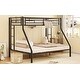 preview thumbnail 4 of 8, Black Twin XL over Queen Size Metal Bunk Bed with Ladder & Guardrails for Kids