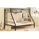 preview thumbnail 7 of 10, Twin XL over Queen Metal Bunk Bed with Ladder and Guardrails, Black