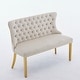 preview thumbnail 60 of 72, Velvet Double Dining Loveseat Bench, 2-Seat Tufted Bench w/Handmade Buttons, Wing Back, Gold-Plated Steel Legs, Single Pack