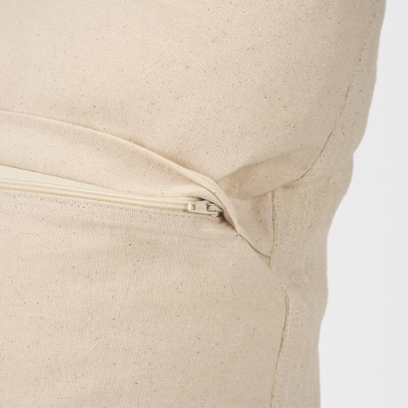 Jenner Cream Cotton-Linen Blend Decorative Square Pillow Cover