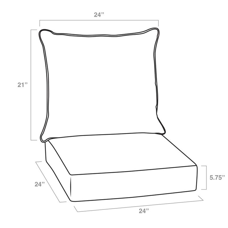 ARDEN 24-inch Outdoor Deep Seat Cushion Set
