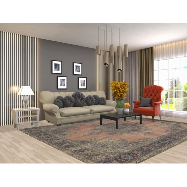 Medallion Tabriz Persian Area Rug Handmade Wool Carpet - 8'0" x 10'7"