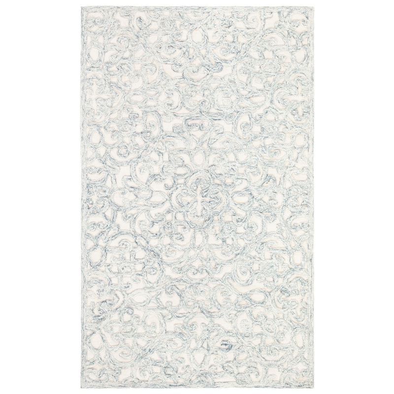 SAFAVIEH Handmade Trace Megane Modern Wool Rug - 2' x 3' - Charcoal/Ivory