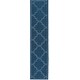 preview thumbnail 42 of 71, Hand-Tufted Amy Tone-on-Tone Lattice Wool Rug 2'3" x 12' - Navy
