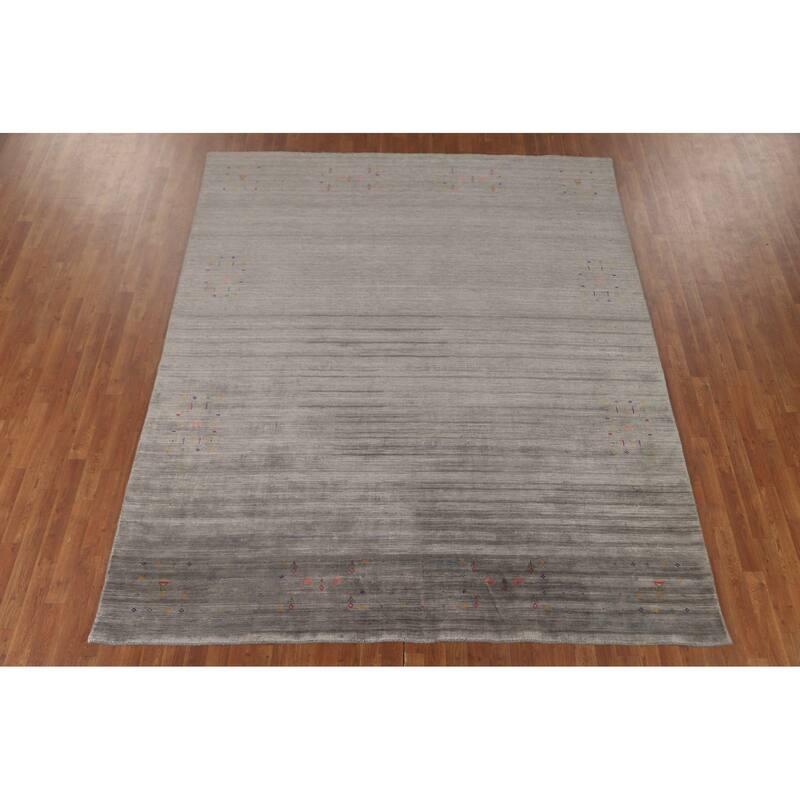 Gabbeh Oriental Area Rug Handmade Living Room Silk Carpet - 8'1" x 9'8"