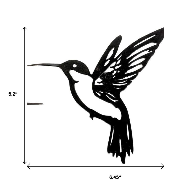 HomeRoots Set of Six Black Metal Hummingbird Hanging Dimensional Sculptures