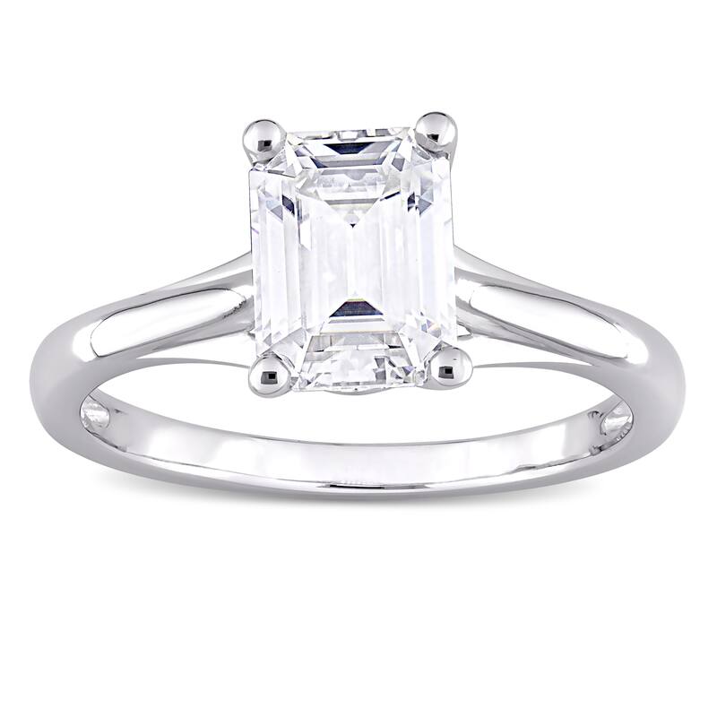 Miadora 1 3/4ct DEW Octagon-cut Moissanite Solitaire Engagement Ring in 10k White Gold