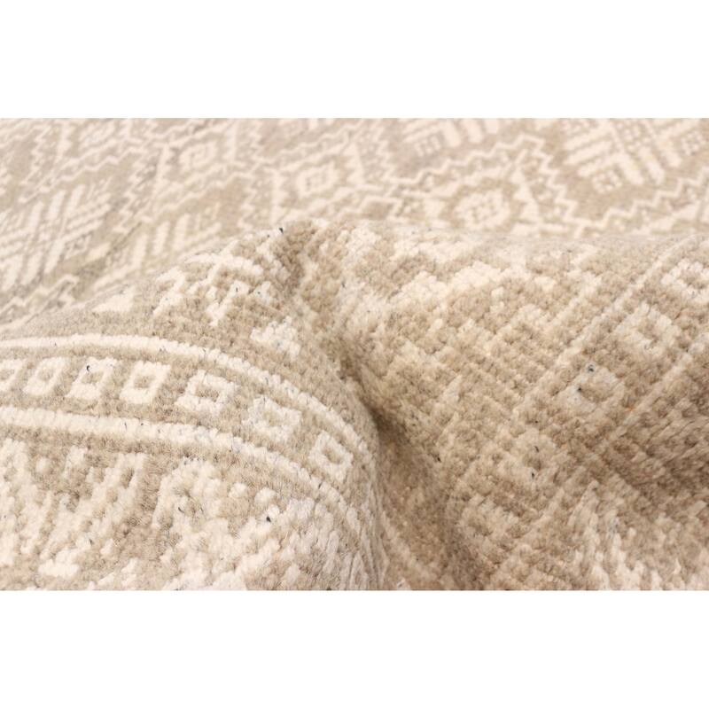 ECARPETGALLERY Hand-knotted Tangier Taupe Silk, Wool Rug - 5'3 x 7'5