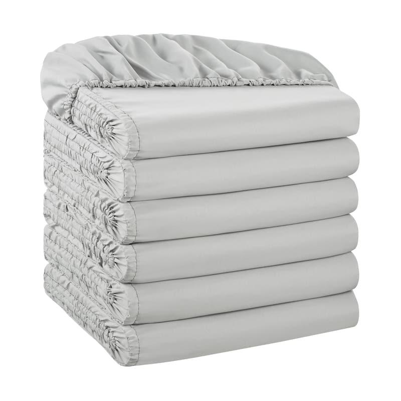 Host & Home Microfiber Fitted Sheets (6 Pack) - Queen - Grey