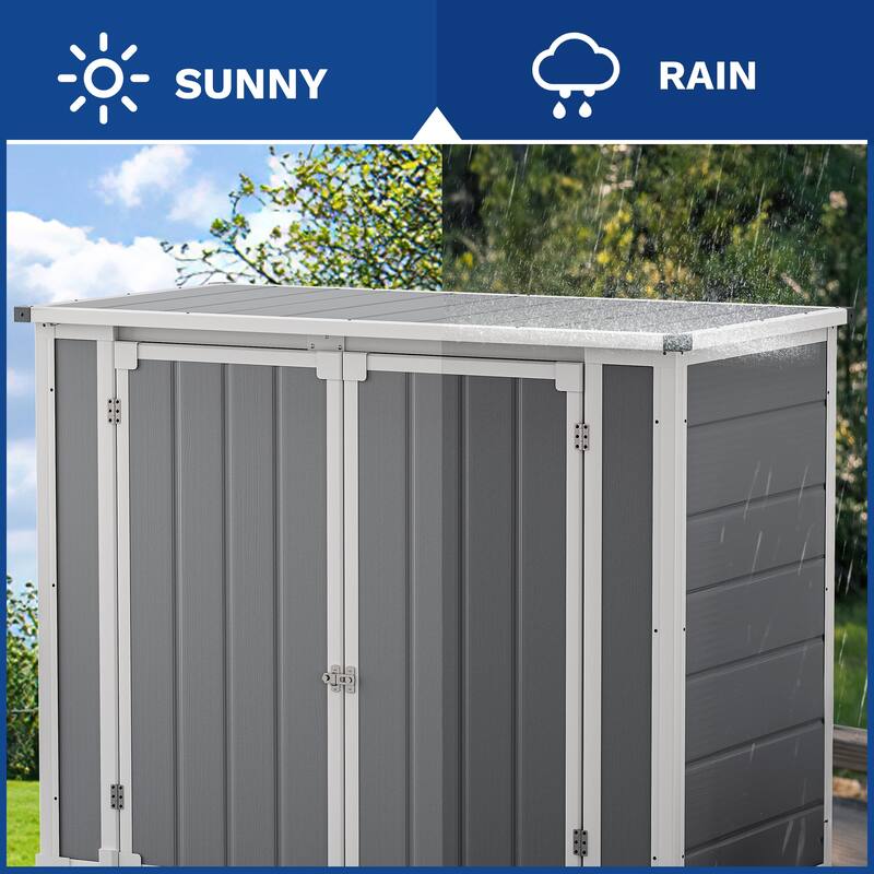 Moasis 4.65 ft. W x 2.45 ft. D Resin Horizontal Storage Shed