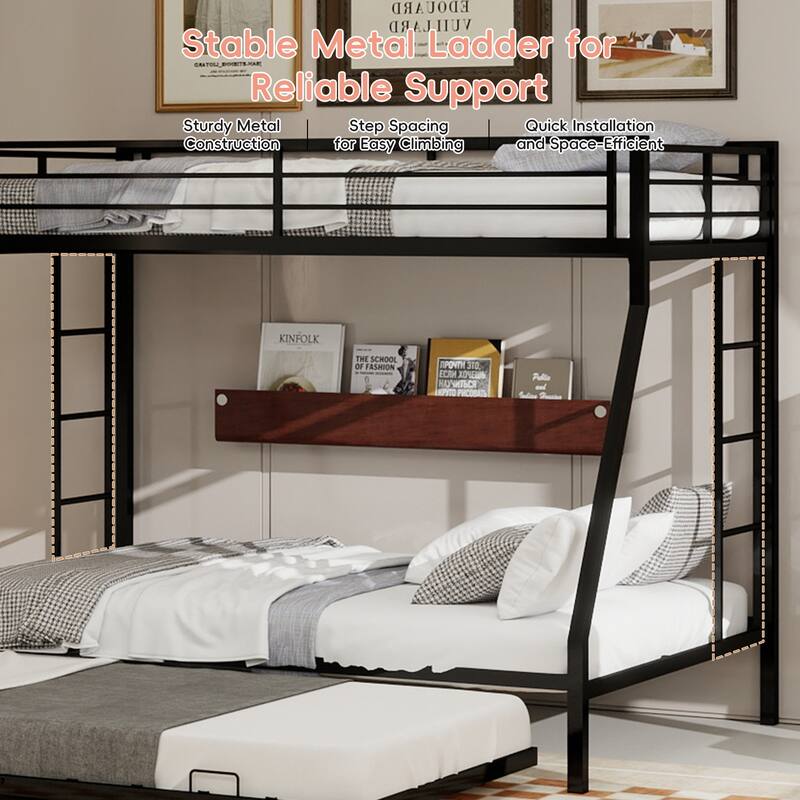 High-Stability Square Tube Bunk Bed Modern Minimalist Look