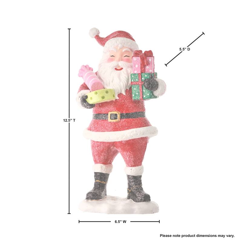 12.5" Resin Santa W/Packages