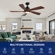 preview thumbnail 150 of 157, YUHAO SylvanAir Modern 52 in. Flush Mount Outdoor/Indoor Ceiling Fan with 3 Solid Wood Blades and DC Reversible Motor