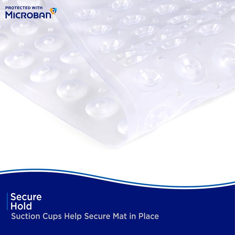 Kenney Microban Protected Bubble Bath Mat, 26.75" L x 14.5" W