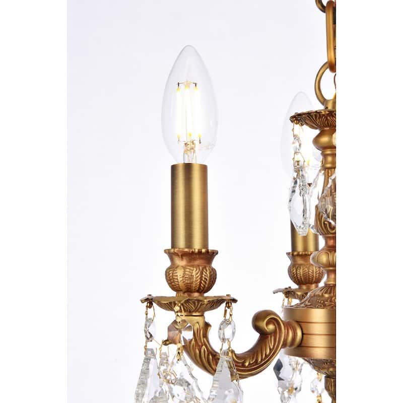 Somette Crystal 3-light French Gold Chandelier