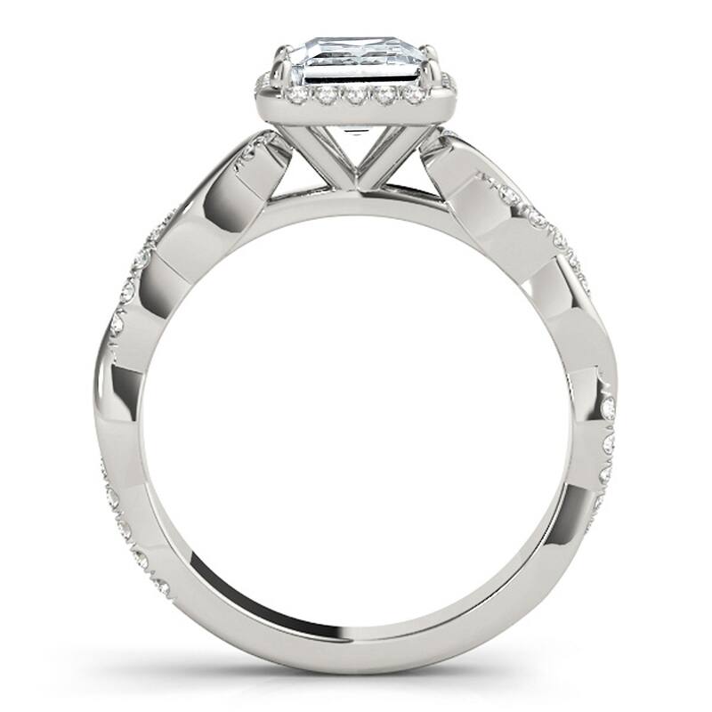 Auriya 14k White Gold Lab Grown Princess Diamond Halo Engagement Ring 0.50 to 5.00 ct. tw. (F-G VS)